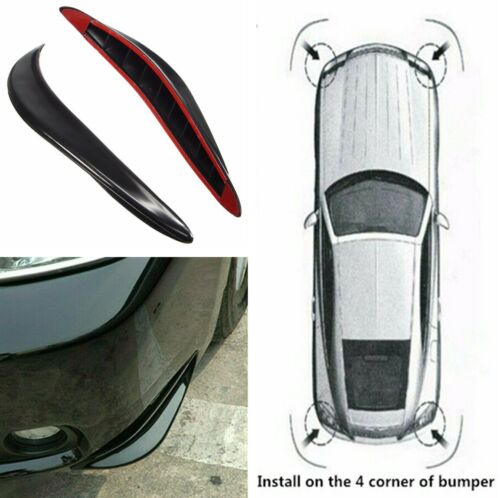 2 Pcs Car Front or Rear Bumper Corner Guard Cover Stickers Black Anti-scratch - Foto 1 di 12
