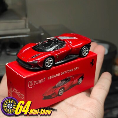 Bburago 1:64 Rot Ferrari Daytona SP3 Rennsportmodell Diecast-Metallauto