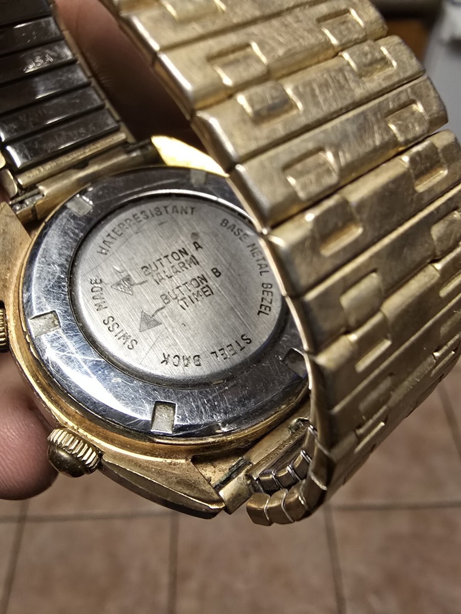 Very Rare Vintage Sicura Hand winding 17Jewels ALARM DATE Movement