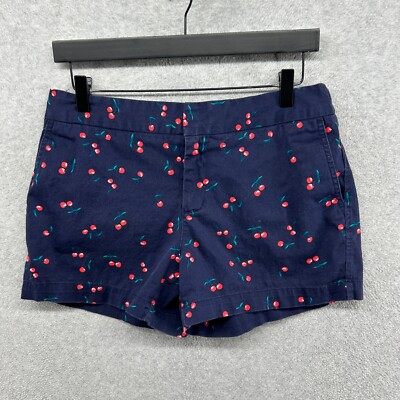 Cynthia Rowley Shorts Womens Size Flat Front Blue Cherries