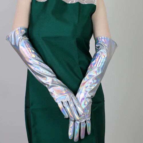 Female long PU gloves for spring autumn and winter performance parties - Picture 16 of 29