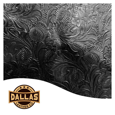 Embossed Leather Cuts | Floral Black | Pre-Cut Sheets Select Size Availab | DLCo