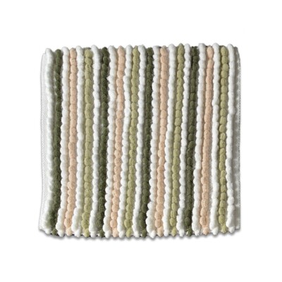 Gestreifte Grobe Bommel Duschmatte 50 x 50 cm - Luxus Mikrofaser Quadrat Badematte