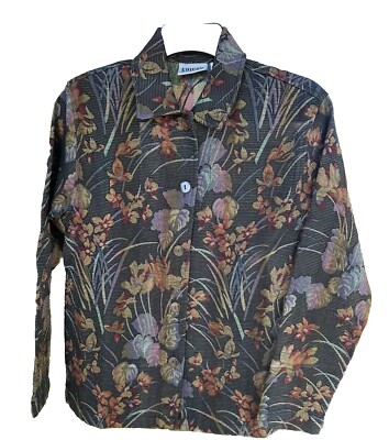 Chicos Elegant Blazer Womens 4 (Chicos 0) Multicolor Raised Embroidered Flowers
