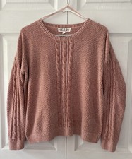 Pink Rose Super Soft Pink Cable Knit Sweater Size M