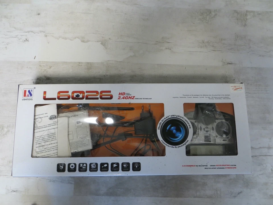 Lishitoys Mini Helicopter Spy Cam Kamera L6026 Ovp ein Rotor Defekt