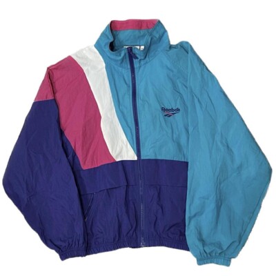 Vintage Reebok Color lock Zip up Windbreaker/track Jacket