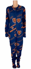 Chicago Bears NFL Keystone Unisex Union Suit w/ Cinch Bag Jumpsuit   X-Small
