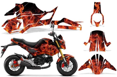 Street Bike Decal Graphic Kit Sticker For Honda GROM125 2017-2020 ICE FLAMES O - Picture 1 of 3