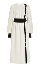 NWT. $2390 CAROLINA HERRERA Button-detailed Crepe Midi Dress Sz 6