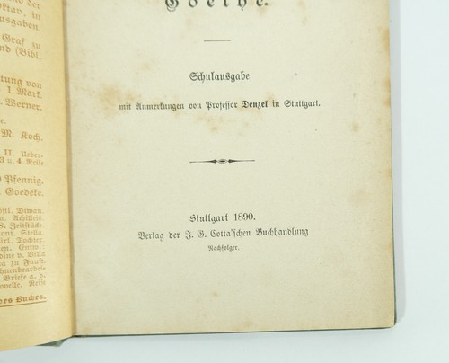 Iphigenie Auf Tauris Goethe Stuttgart 1890 Vintage / Antique Book 102. - Imagen 5 de 8