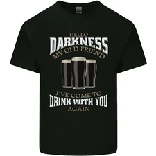 Hello Darkness My Old Friend Funny Guinness Mens Cotton T-Shirt Tee Top