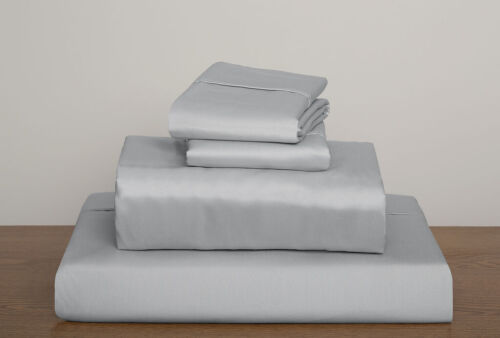 Light Grey Solid King 4 Pc Bed Sheet Set 1000 Thread Count 100% Egyptian Cotton