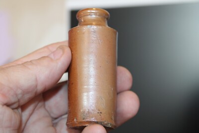 Antique, 3 1/4'', Salt Glazed, Stone, Ink Bottle, Item#A- 5430