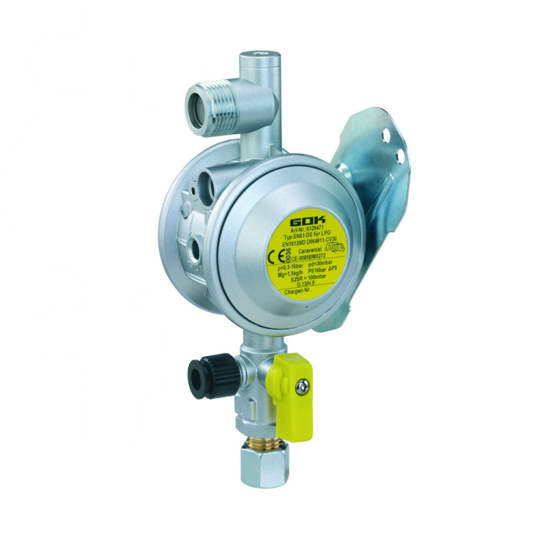 GOK Truma Bulkhead Gas Regulator 10mm Outlet 30Mb 0129476 Caravan Motorhome