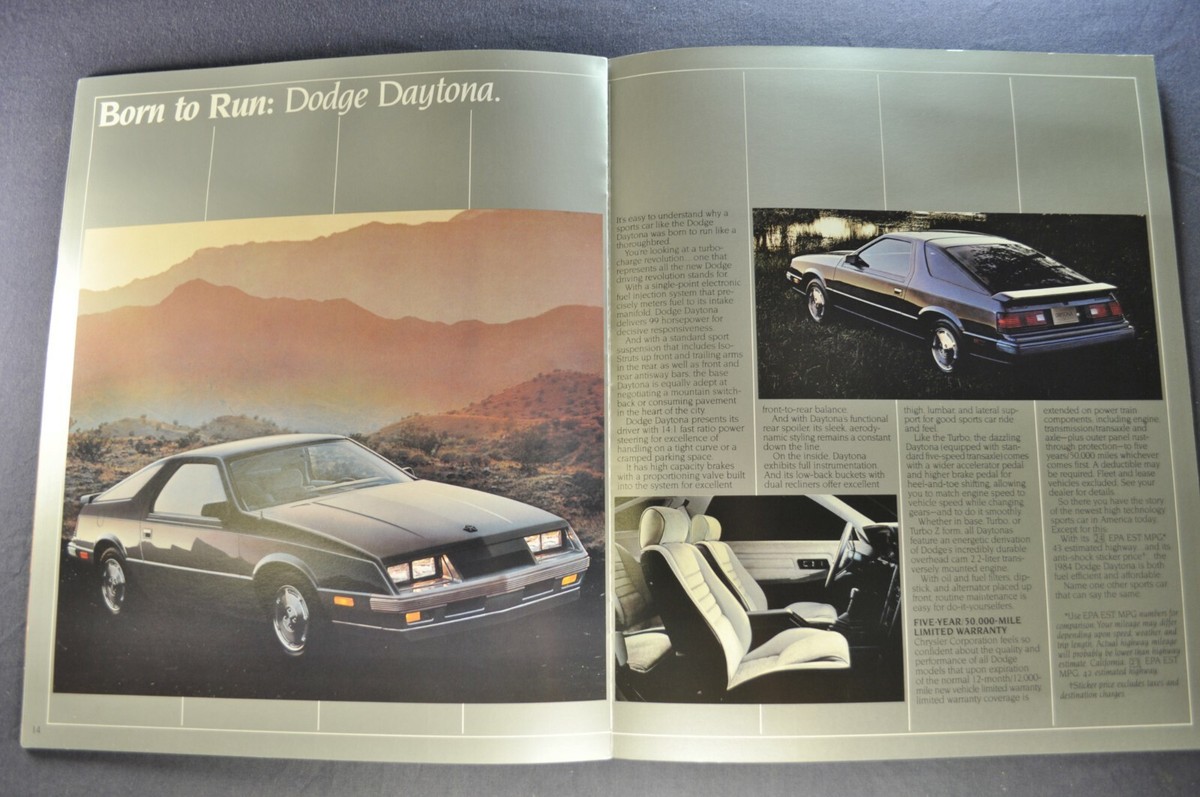1984 Dodge Daytona Brochure Turbo Z Coupe Mitsubishi Excellent
