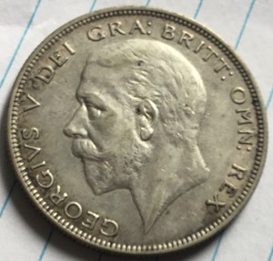 1928 Half Crown, Great Britian, Silver, KM835, 32.3mm 