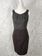 Preloved Handcut Recycled Cotton Tweed Round Neck Sheath Dress | Women's S