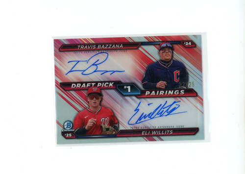 Travis Bazzana / Eli Willits #DPPA-BWI 2026 Bowman Draft Pick Pairings Autograph card