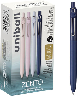 Uniball Zento Liquid Gel Ink Retractable Pens, Medium Point (0.7Mm), Muted Barre