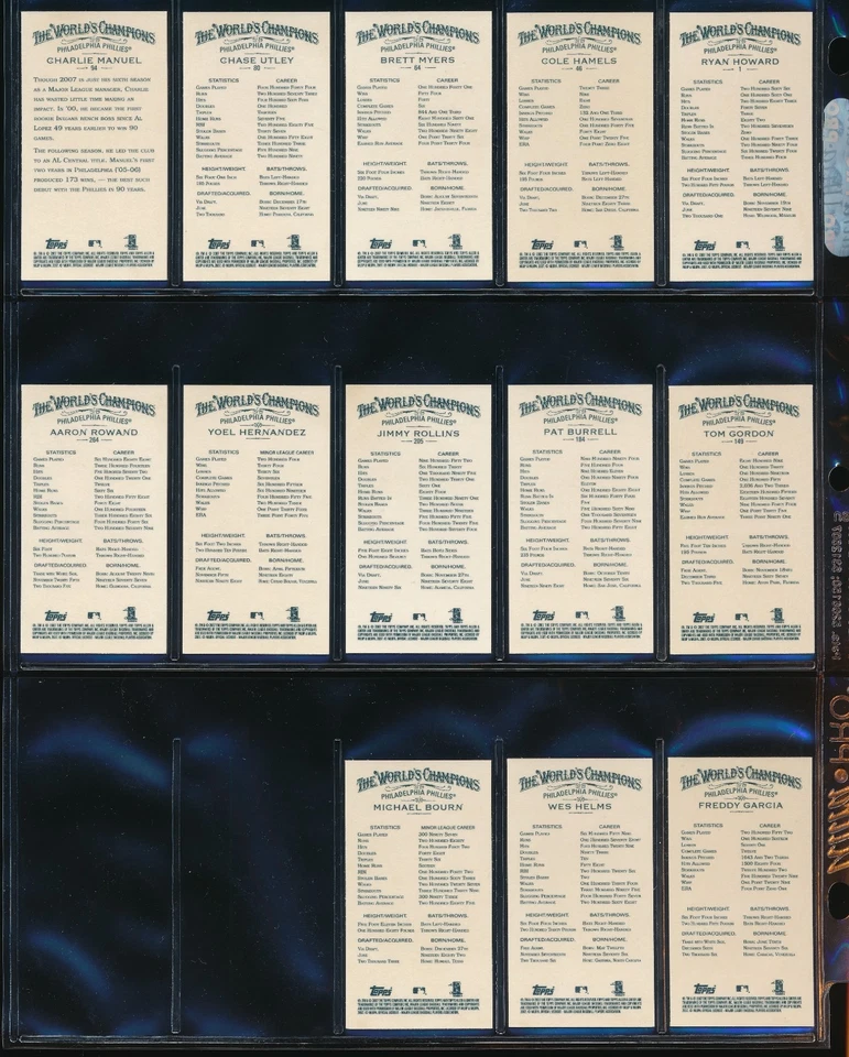 (55) Card Lot 2007 Topps Allen & Ginter Phillies Team Set (x4) Black Border Mini - Image 2 of 4
