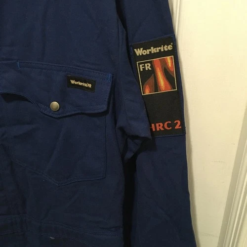 Workrite Brand FR Fire Flame Resistant Coveralls Indura Navy Blue 38-R NWT image 2