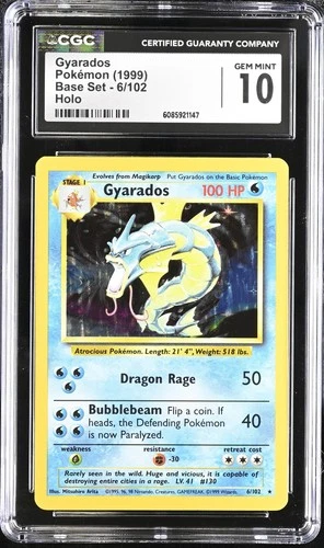 Pokemon Gyarados Holo Base Set # 6/102 CGC 10 Gem Mint English