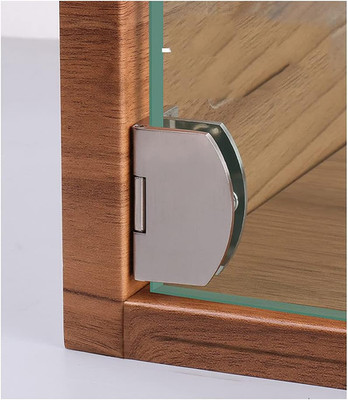 [2 Pieces] Cabinet Glass Door Hinges 90-Degree Frameless Glass Door Hinges for 5