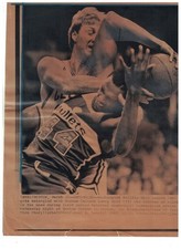 Larry Bird Boston Celtics Original 1982 AP Laser Photo vs Washington Bullets