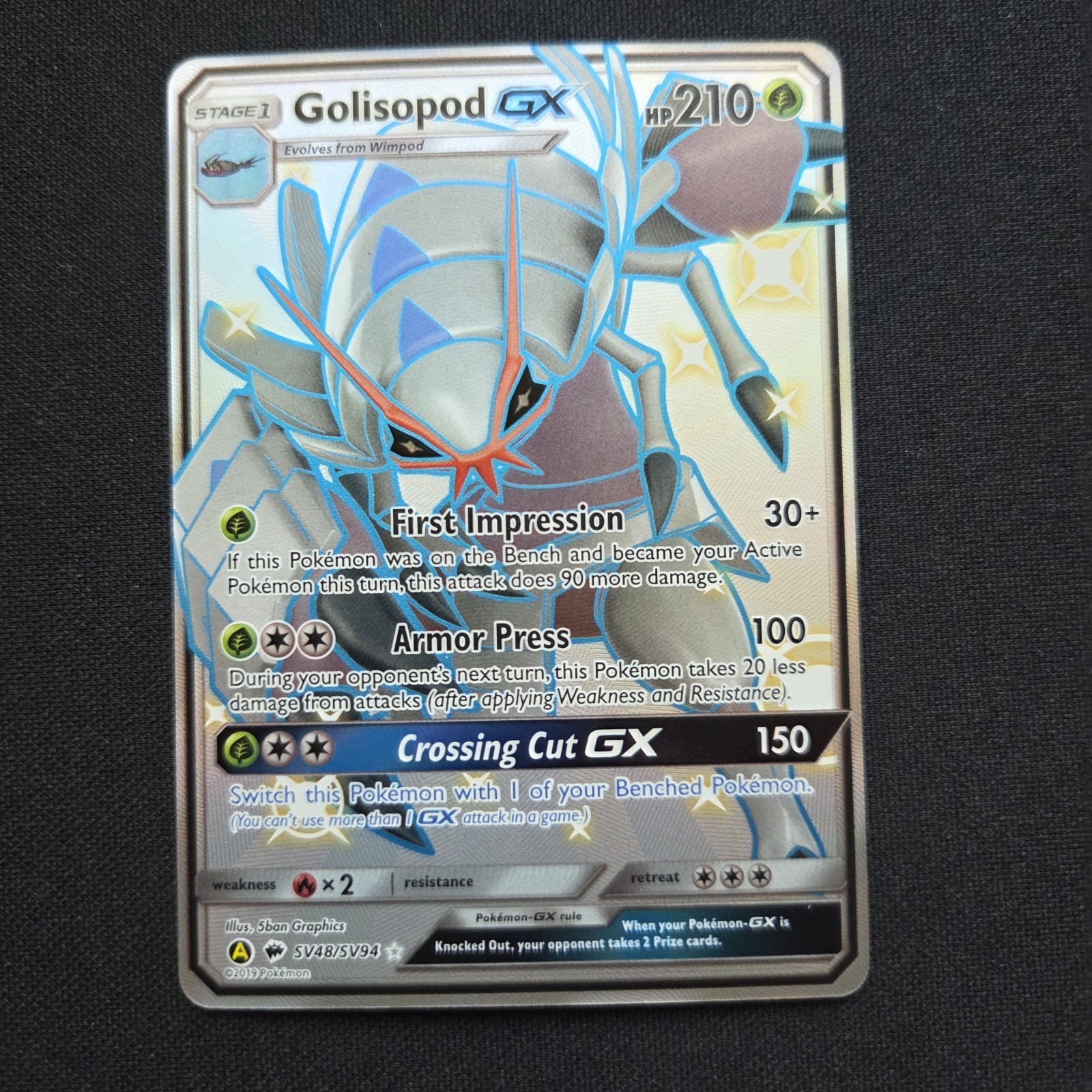 Golisopod GX SV48/SV94 Hidden Fates: Shiny Vault Holo
