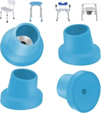 4 Pcs Replacement Feet for Bath Chair Shower Leg Caps 1-1/8", Blue 