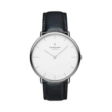 nordgreen native lille white dial 32mm black leather ladies classic watch