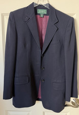 Lauren Ralph Lauren 1990s made in USA Vintage Navy Blazer Padded Shoulders