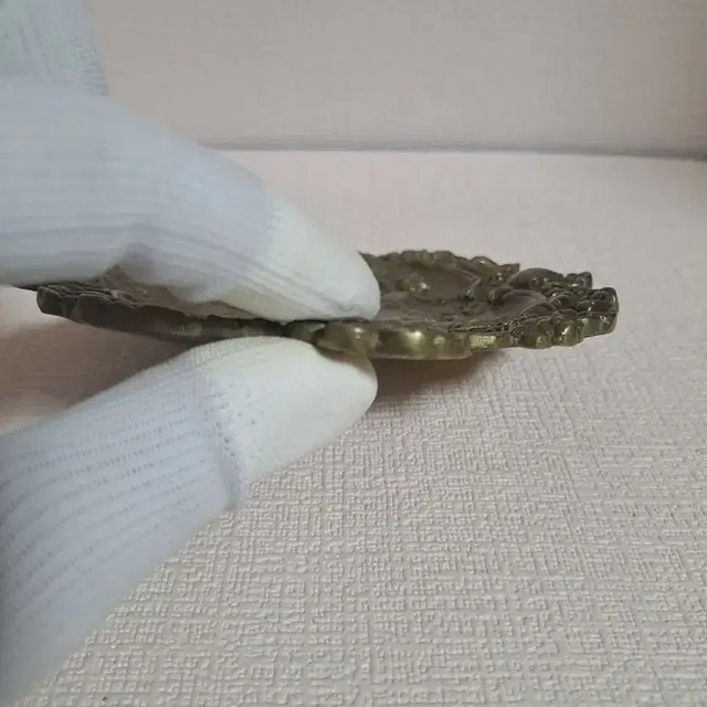 European Antique Brass Tray with Mythological Reliefs