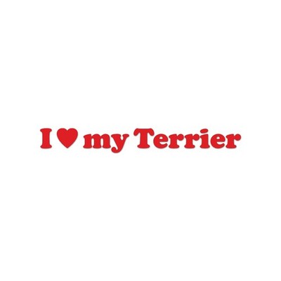 I Love My Terrier Sticker Decal Die Cut