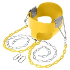 Heavy-Duty High Back Half Bucket Toddler Swing Seat with Coated Swing Chains