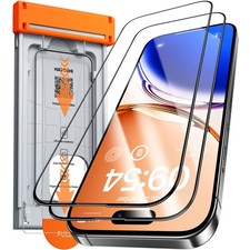 iPhone 15 Pro Max Screen Protector 2 Pack Tempered Glass 9H Auto Dust Removal