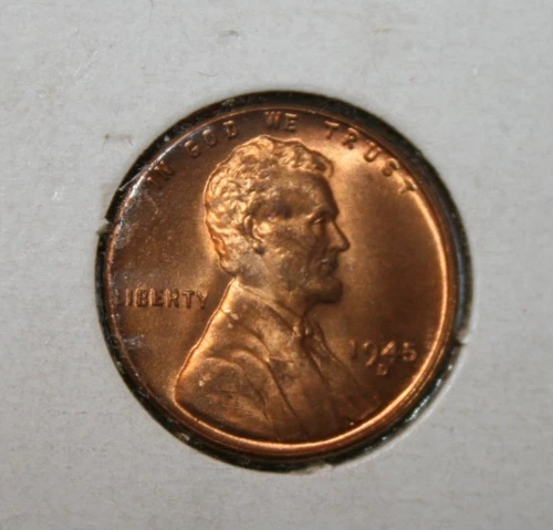 1945-D Gem BU Red Lincoln Wheat Cent