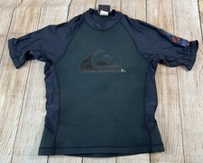 Vintage Quiksilver Surf Rash Guard Shirt Black Made In USA Youth Size Large
