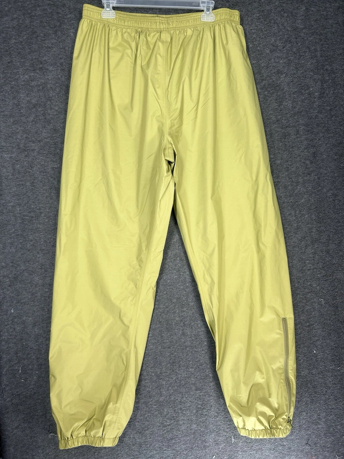 VTG LL Bean Rain Pants Mens XL Green Nylon Stowaway Gore Tex Windbreaker zip