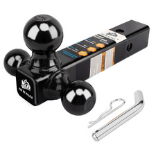 Metoware Trailer Hitch Tri Ball Mount With 58 Tri-ball Pin Black Metoware Trailer Hitch Tri Ball Mount With 58 Tri-ball Pin Black