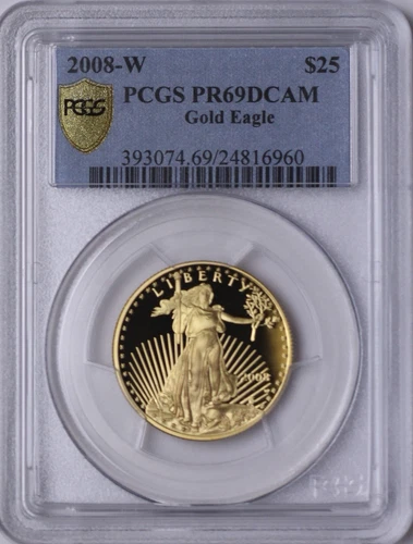 2008-W $25 1/2 Troy oz. Fine Gold American Eagle PCGS PR69DCAM