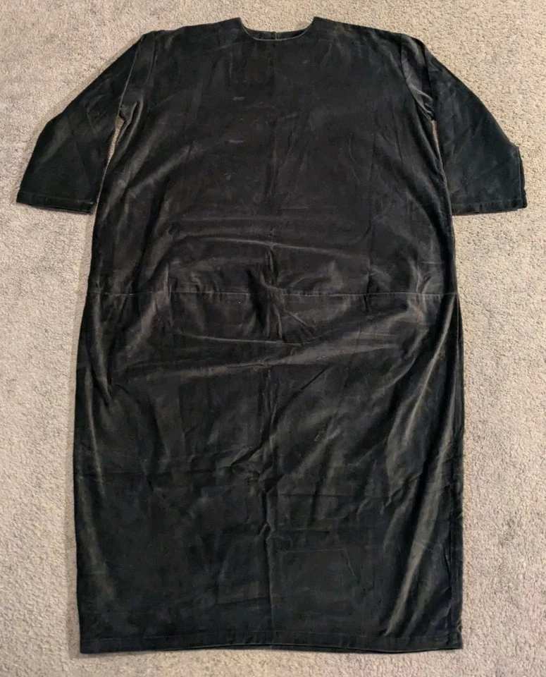 Vestido Largo BLACK CRANE Pana 100% Algodón Negro Hecho en EE. UU. Para Mujer XS Foto 2 de 4