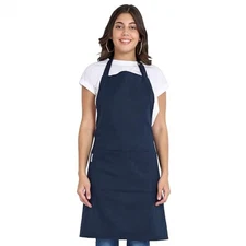 Chef Apron, Recycled Cotton Kitchen Apron with an Adjustable Navy Blue 1 Pack