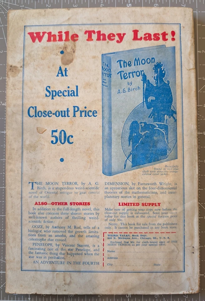 ICONIC BRUNDAGE COVER WEIRD TALES Pulp JUN 1937 | GGA | "The Carnal God" Married - Image 2 of 4