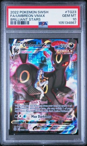2022 POKEMON SWORD & SHIELD BRILLIANT STARS #TG23 FULL ART/UMBREON VMAX PSA 10