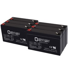 Mighty Max 6V, 9Ah, AGM, F2 Battery Compatible with Yuasa NP6-6 - 6 Pack