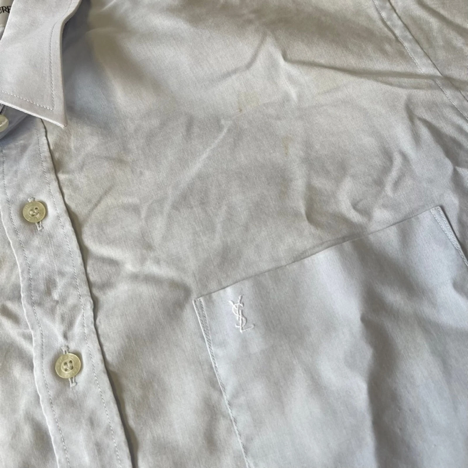 SAINT LAURENT (YSL) Camicia elegante uomo Yves Saint Laurent taglia 40 top classico a quadri blu