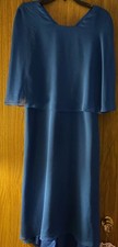 Gorgeous Blue Caped  Halston Cocktail Dress Size 14 .Price reduced!