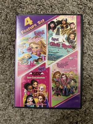 Bratz 4 Feature DVD Set, Super Babyz/Girlz Rock/Kidz Sleepover/Fashion Pixiez